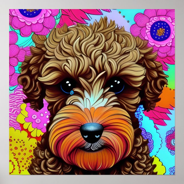 brown cockapoo poster (Front)