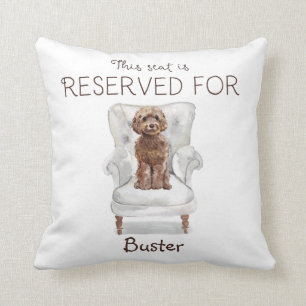 Brown Cockapoo Reserved for the Dog's Name  Cushion