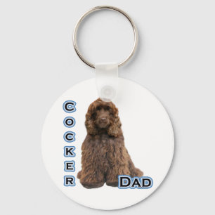 Brown Cocker Spaniel Dad 4 - Keychain