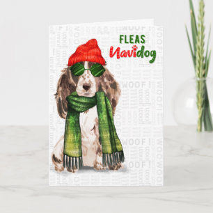 Brown Cocker Spaniel Dog Funny Fleas Navidog Holiday Card