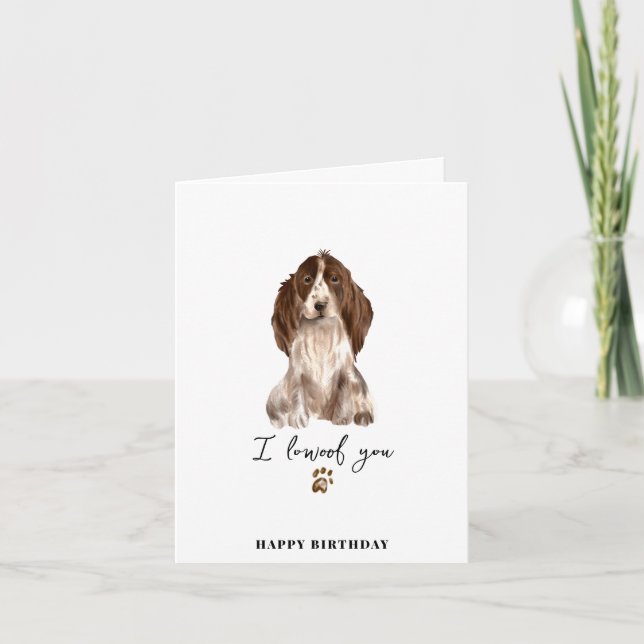 Brown Cocker Spaniel Dog Paw Puppy Pets Birthday Card (Front)