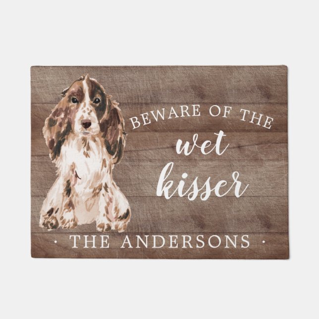 Brown Cocker Spaniel Dog Personalised Door Mat (Front)