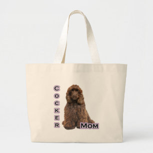 Brown Cocker Spaniel Mum; Cocker Spaniel Mother Large Tote Bag