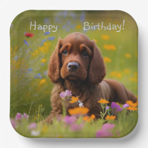 Brown Cocker Spaniel  Paper Plate