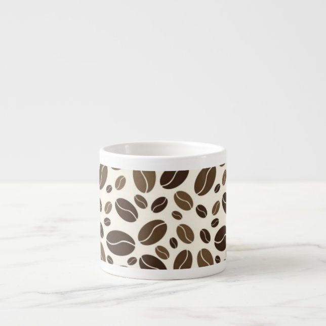Brown Coffee Beans Pattern  Espresso Cup (Front)