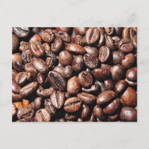 BROWN COFFEE BEANS PHOTOGRAPHY BACKGROUNDS FOODS POSTCARD