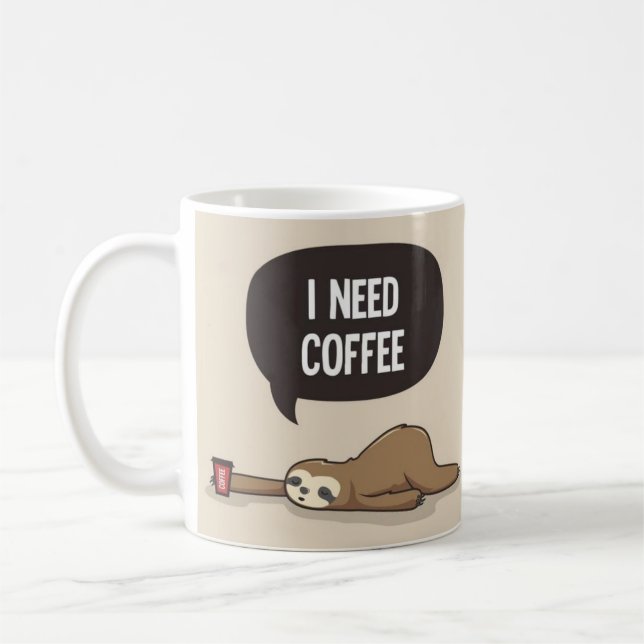 brown coffee cartoon funny  mug (Left)