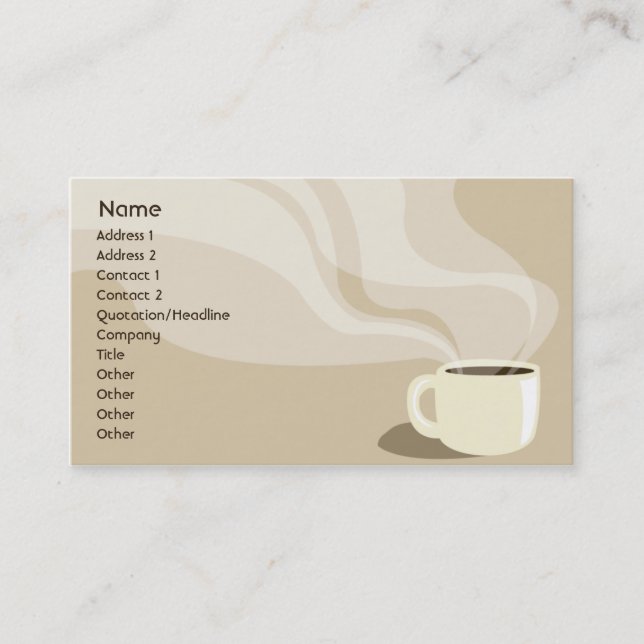 Brown Coffee Cup - Business Business Card (Front)