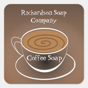 Brown Coffee Cup Coffee Soap Label
