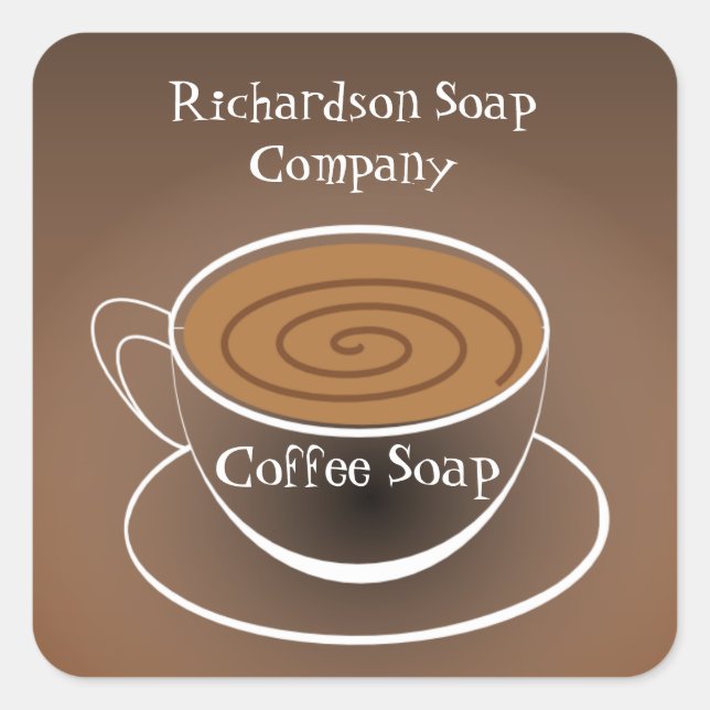 Brown Coffee Cup Coffee Soap Label (Front)
