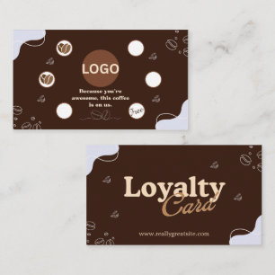 Brown Coffee Loyalty Card Modern Cafe Style