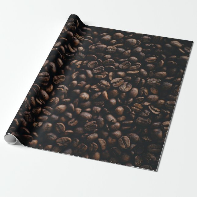 Brown coffee seeds wrapping paper (Unrolled)