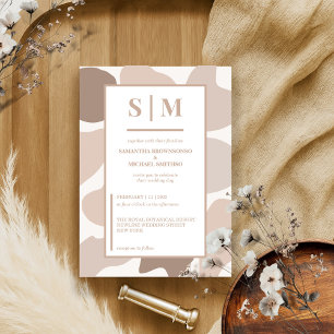 Brown Coffee Tone Wedding Invitation