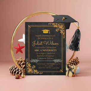 brown college university graduation commencement invitation