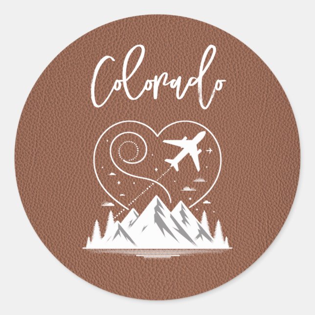 Brown Colorado Passport  Classic Round Sticker (Front)