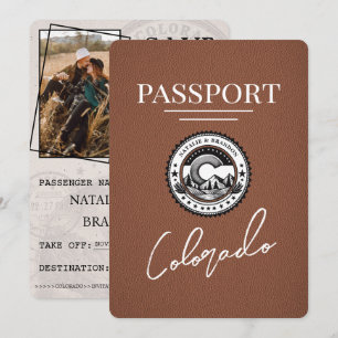 Brown Colorado Passport Save The Date