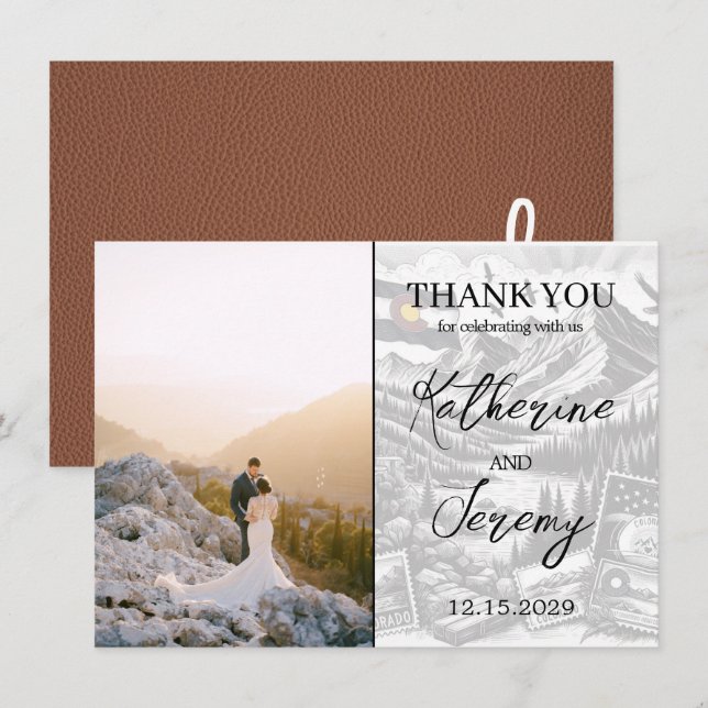 Brown Colorado Passport Thank You Card (Front/Back)