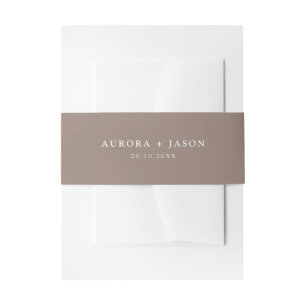 Brown colour initials wedding  Invitation Belly B Band