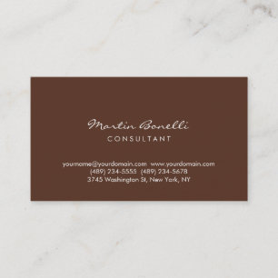 Brown Colour Minimalist Modern Professional Business Card