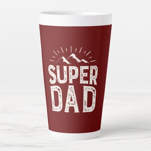 Brown Colour Super Dad Latte Mug (Front)