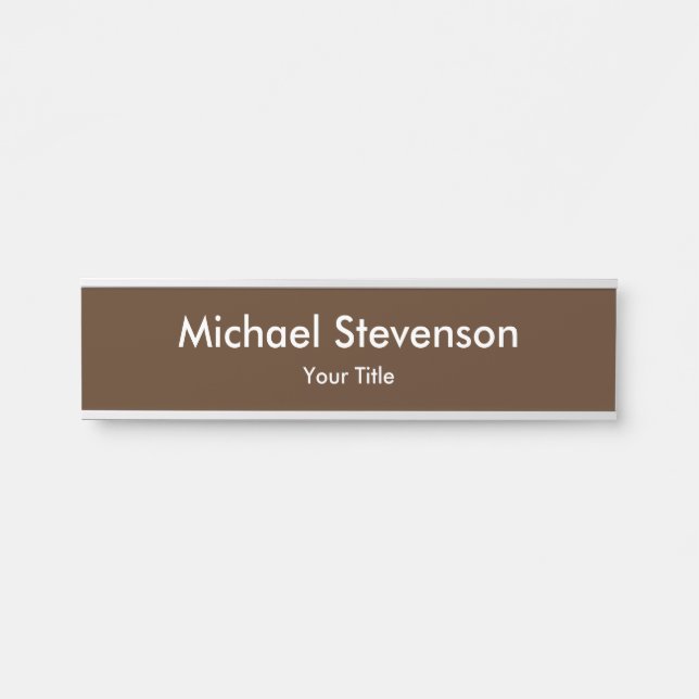 Brown Colour Unique Elegant Modern  Door Sign (Front)