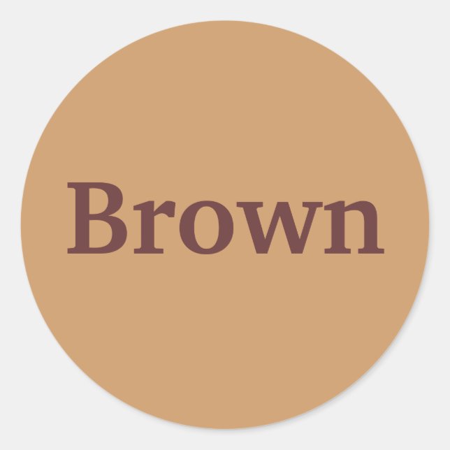 Brown Colour Word on Light Brown Stickers (Front)