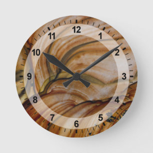 Brown coloured Deschutes Jasper Round Clock