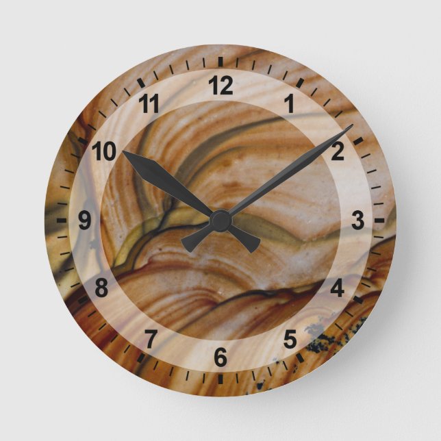 Brown coloured Deschutes Jasper Round Clock (Front)