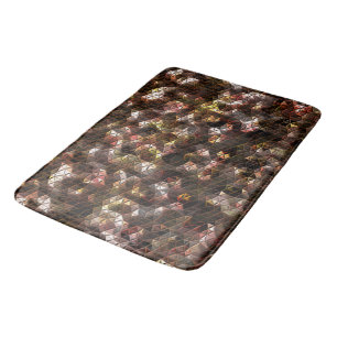 Brown coloured triangular mosaic with slight relie bath mat