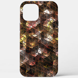 Brown coloured triangular mosaic with slight relie iPhone 12 pro max case