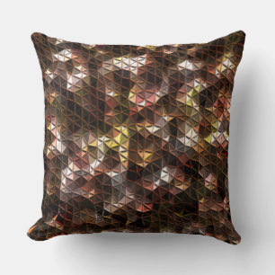 Brown coloured triangular mosaic with slight relie cushion