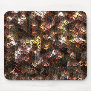 Brown coloured triangular mosaic with slight relie mouse pad