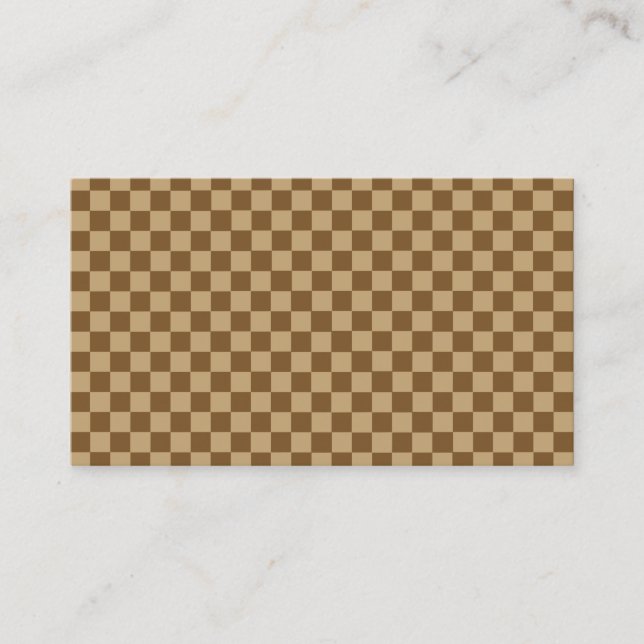 Brown Combination Classic Chequerboard by STaylor Business Card (Front)