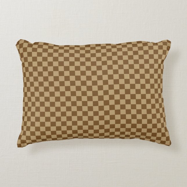 Brown Combination Classic Chequerboard by STaylor Decorative Cushion (Front)