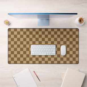 Brown Combination Classic Chequerboard by STaylor Desk Mat
