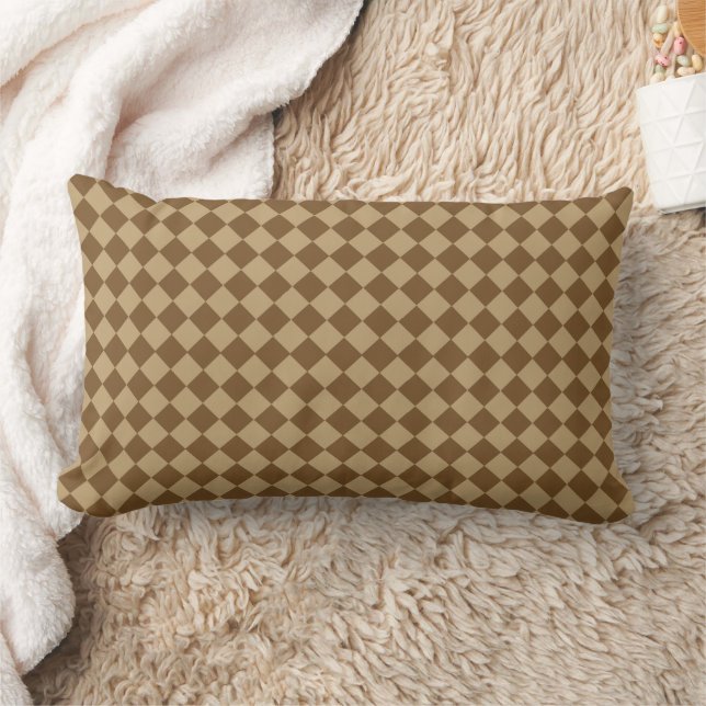 Brown Combination Diamond Pattern by STaylor Lumbar Cushion (Blanket)