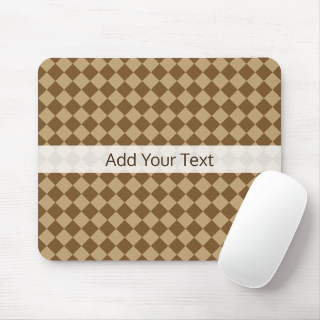 Brown Combination Diamond Pattern by STaylor Mouse Pad (With Mouse)