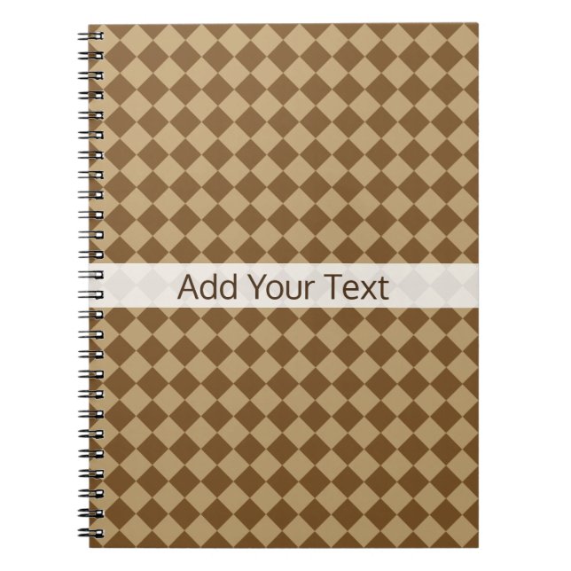 Brown Combination Diamond Pattern by STaylor Notebook (Front)