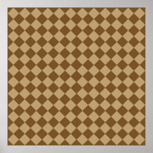 Brown Combination Diamond Pattern by STaylor Poster