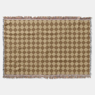 Brown Combination Diamond Pattern by STaylor Throw Blanket