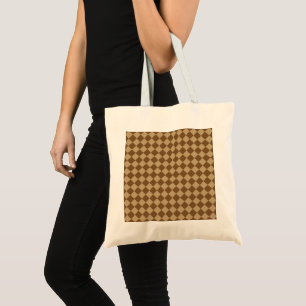 Brown Combination Diamond Pattern by STaylor Tote  Bag