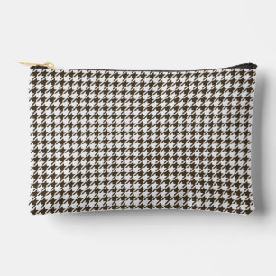 Brown Combination Houndstooth by Shirley Taylor Accessory Pouch