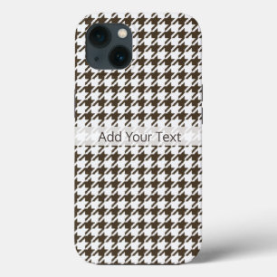 Brown Combination Houndstooth by Shirley Taylor iPhone 13 Case