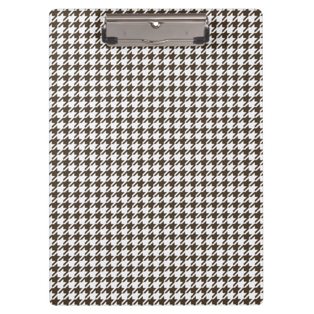 Brown Combination Houndstooth by Shirley Taylor Clipboard (Front)