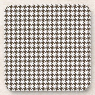 Brown Combination Houndstooth by Shirley Taylor Coaster