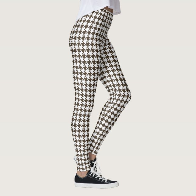 Brown Combination Houndstooth by Shirley Taylor Leggings (Right)