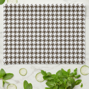 Brown Combination Houndstooth by Shirley Taylor Tea Towel