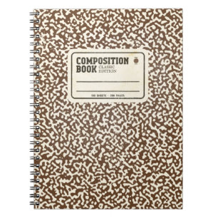 Brown Composition Notebook with Label