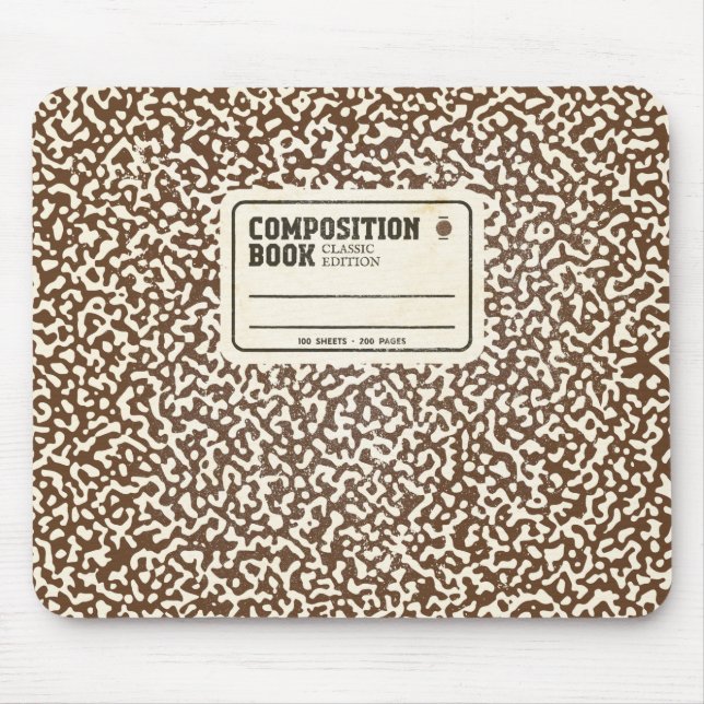 Brown Composition Notebook with Label Mouse Pad (Front)