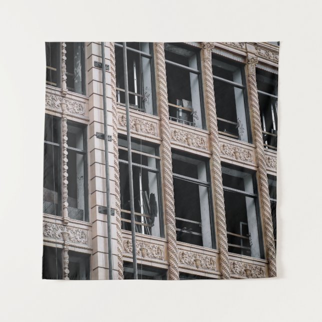 BROWN CONCRETE BUILDING WITH GLASS WINDOWS TAPESTRY (Front)